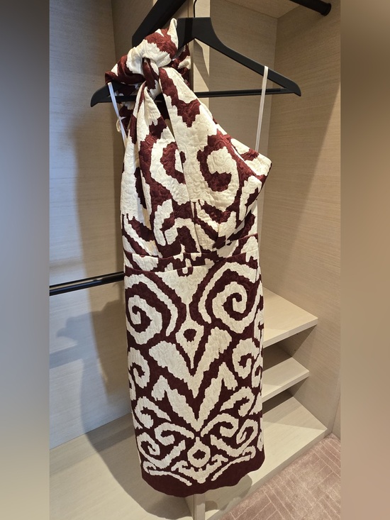 Johanna Ortiz Dresses & Skirts - Johanna Ortiz One-Shoulder Burgundy and Cream Patterned Women's Dress